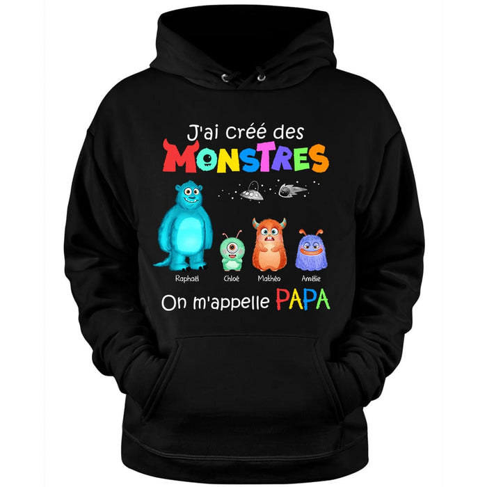 Personalized Gift For Dad French Papa Monstres Shirt - Hoodie - Sweatshirt 30204 1