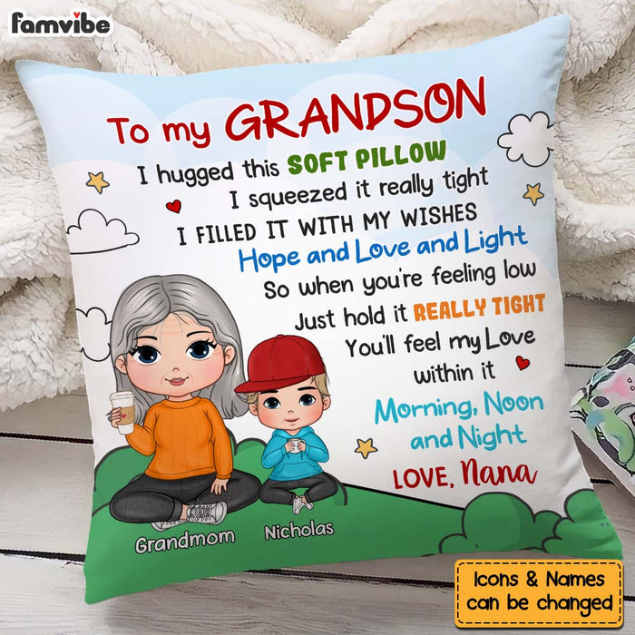 Personalized Gift For Grandson Cute Pillow 30467 1