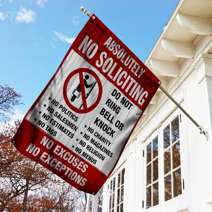 Absolutely No Soliciting Gardening Flag AG121 85O36 1