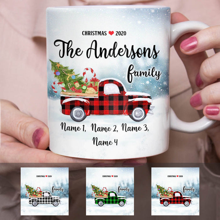 Personalized Family Christmas Red Truck Mug OB14 30O60 1