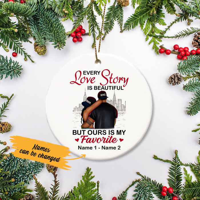 Personalized BWA Couple Love Story  Ornament AG111 30O53 1