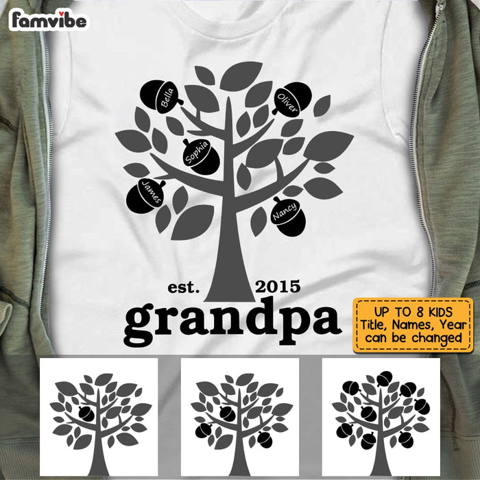 Personalized Dad Grandpa Tree T Shirt AP261 30O53 1
