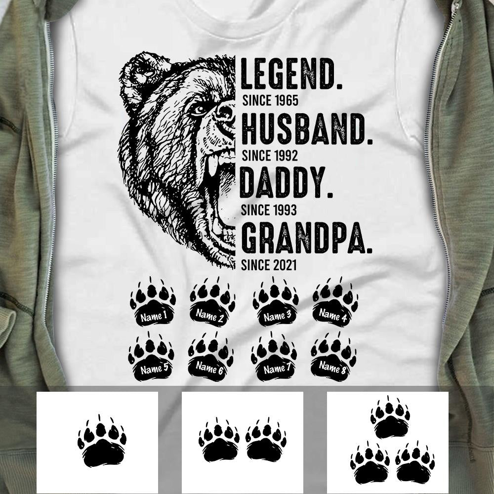 Personalized Dad Grandpa Bear T Shirt MY282 30O34