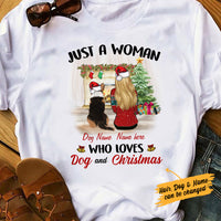 Personalized Just A Girl Who Loves Dogs and Christmas T Shirt NB52 99O34 thumb 1
