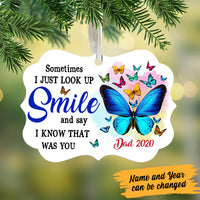 Personalized Butterfly Memorial Mom Dad Smile Benelux Ornament NB162 81O60 thumb 1
