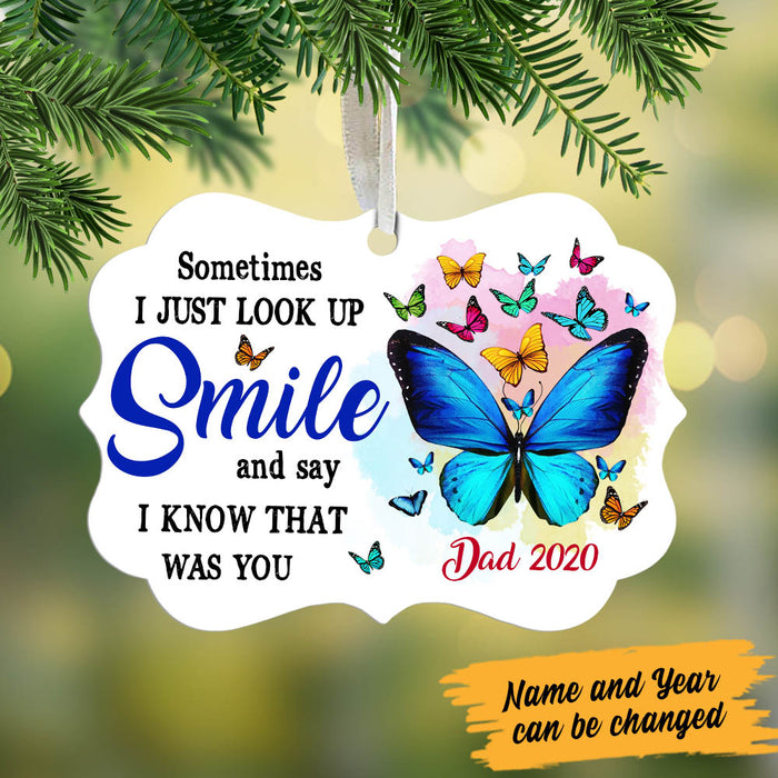 Personalized Butterfly Memorial Mom Dad Smile Benelux Ornament NB162 81O60 1
