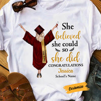 Personalized 'She Did It' Graduation Shirt - Gift for Daughter & Granddaughter thumb 1