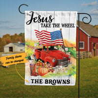 Personalized Jesus Take The Wheel Farm Flag JL213 29O53 thumb 1