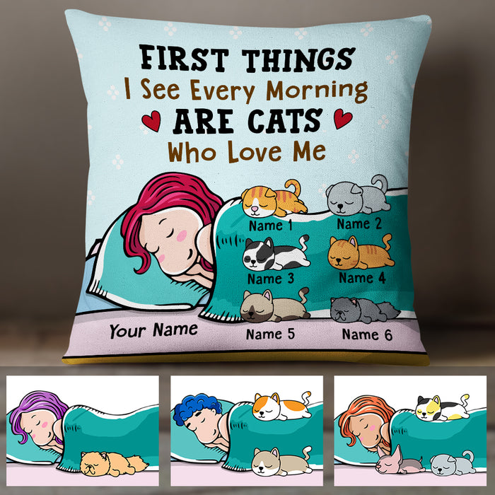 Personalized Cat Who Loves Me Pillow JR291 29O47 (Insert Included) 1
