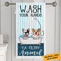 Personalized Dog Wash Your Hands Bath Towel  DB161 85O53 thumb 1