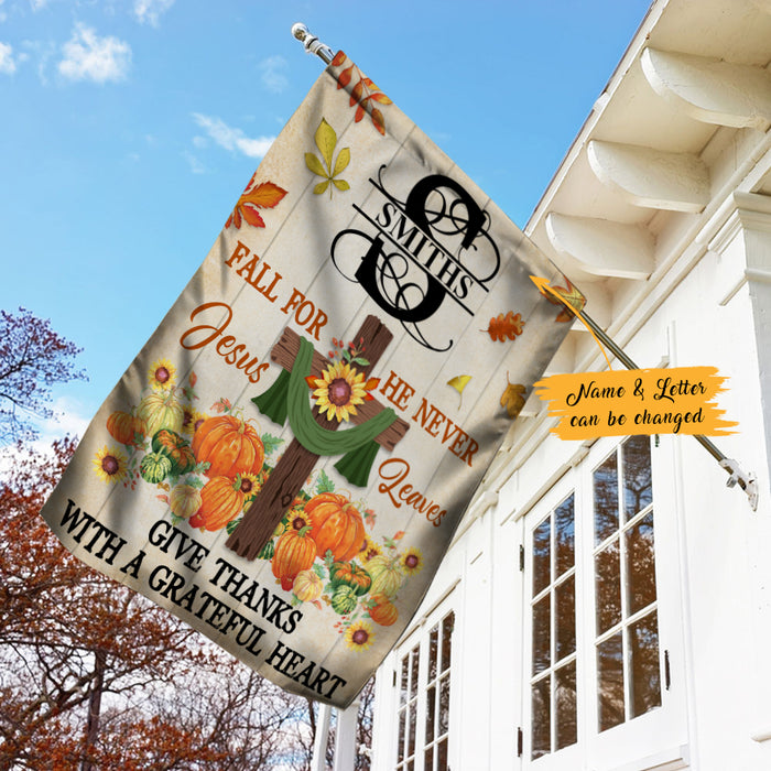 Personalized Thankful Fall Jesus Home Flag AG222 28O47 1