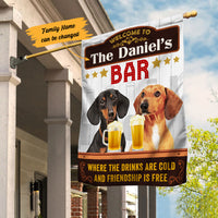 Personalized Dachshund Dog Bar Friendship Is Free Flag AG202 26O53 thumb 1
