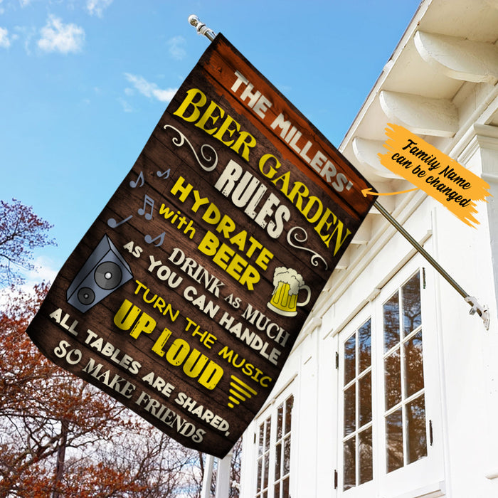 Personalized Beer Garden Rules Gardening Flag AG191 67O36 1