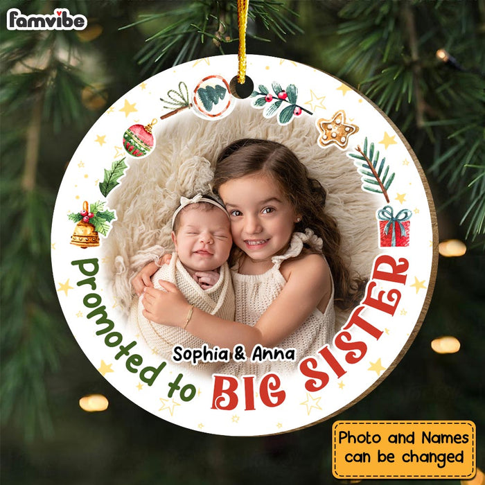 Personalized Christmas Gift Promoted To Big Sister Circle Ornament 30264 1