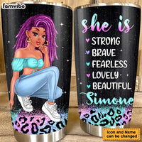 Personalized Gift For Woman She Is Strong Steel Tumbler 24658 thumb 1