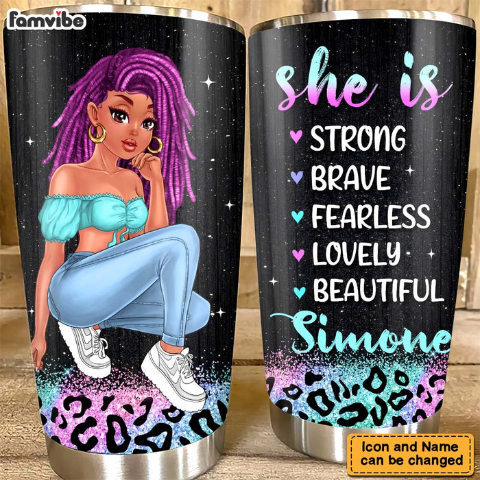 Personalized Gift For Woman She Is Strong Steel Tumbler 24658 1