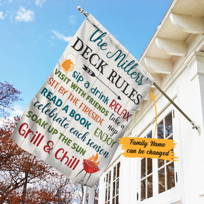 Personalized Rules Deck Gardening Flag AG141 29O58 1