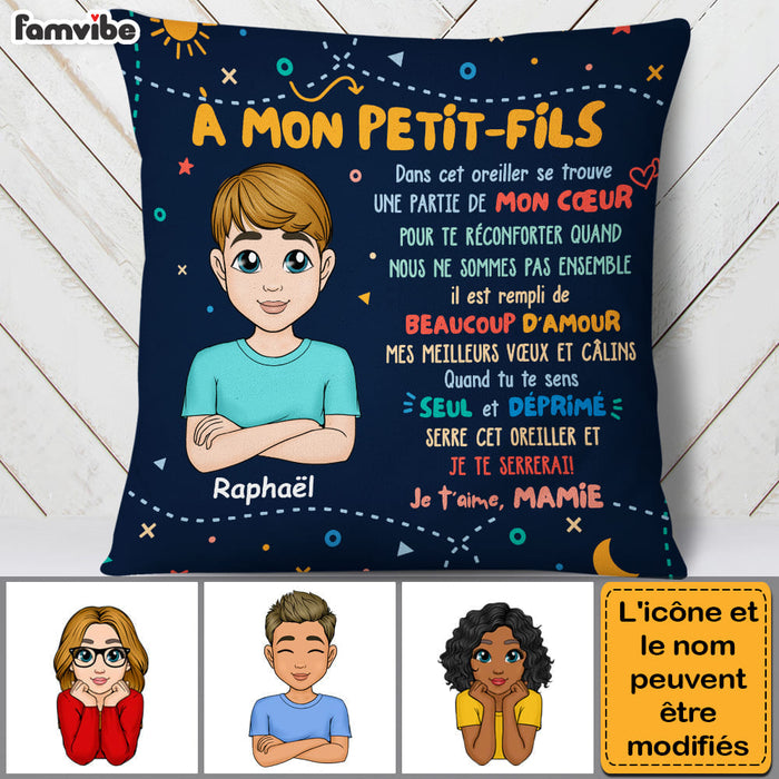 Personalized Gift For Grandson French Petit Fils Pillow 30420 1