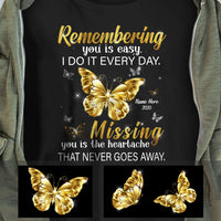 Personalized Butterflies Memorial T Shirt AP75 67O60 thumb 1