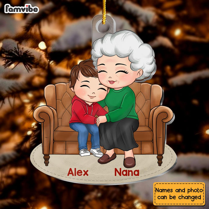 Personalized Gift For Grandson Hugging Grandma Ornament 30532 1