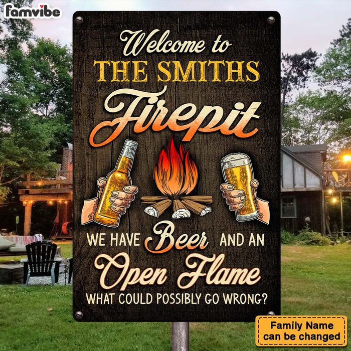 Personalized Gift For Family Camping Firepit Metal Sign 31295 1