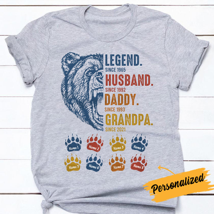 Personalized Dad Grandpa Bear T Shirt MY293 30O34 1
