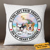 Personalized You Left Paw Prints on My Heart Dog Memorial Pillow AP33 67O53 (Insert Included) thumb 1