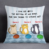 Personalized Cat Bottom Of My Bowl Pillow JR261 67O53 (Insert Included) thumb 1