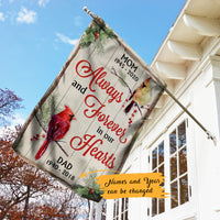 Personalized Memorial Mom Dad Cardinal Bird Garden Flag JL114 95O47 thumb 1