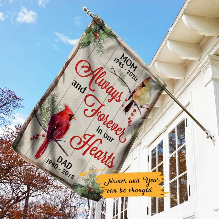 Personalized Memorial Mom Dad Cardinal Bird Garden Flag JL114 95O47 1