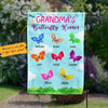Personalized Grandma Butterfly Kisses Gardening Garden Flag SJL69 85O53 1
