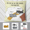 Personalized Cat You Sleep On The Floor Pillow JR223 26O57 (Insert Included) thumb 1