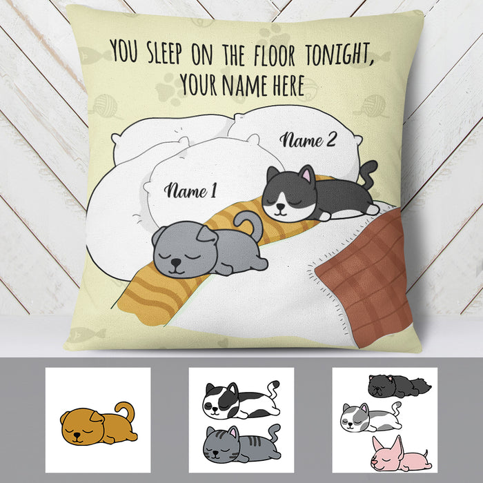 Personalized Cat You Sleep On The Floor Pillow JR223 26O57 (Insert Included) 1