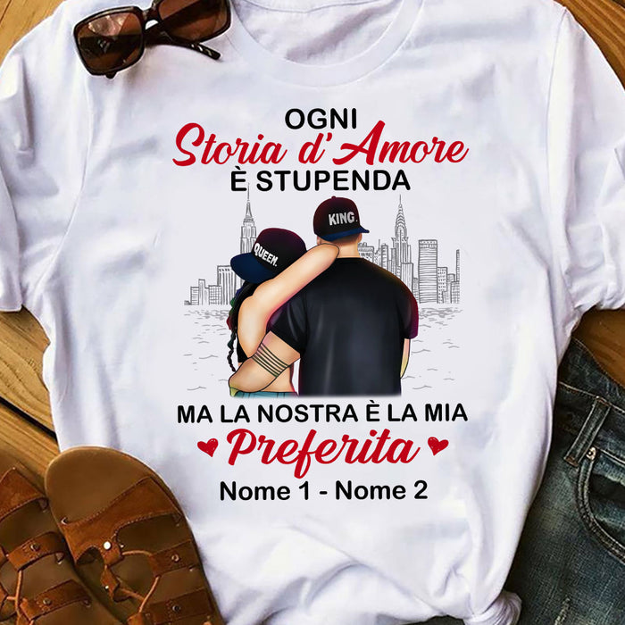 Personalized Couple Italian Coppia Love Story T Shirt MR293 30O53 1