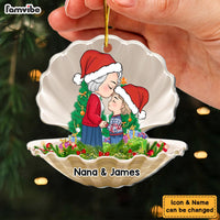 Personalized Gift For Grandson Christmas Pearl Shell Ornament 30562 thumb 1