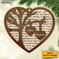 Personalized Gift For Couple Tree Heart 2 Layered Wood Ornament 30142 thumb 1