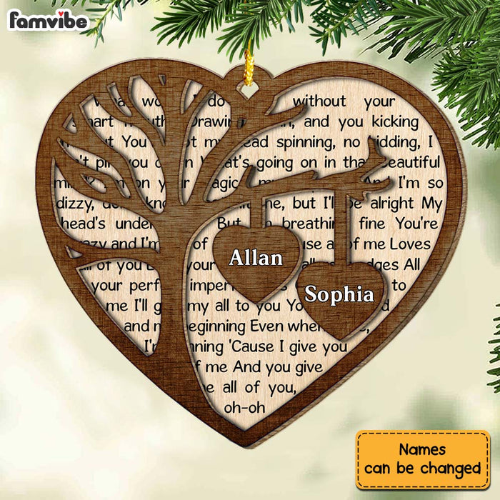 Personalized Gift For Couple Tree Heart 2 Layered Wood Ornament 30142 1