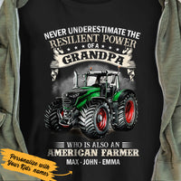 Personalized Never Underestimate A Farmer Grandpa  With Tractor T Shirt JL283 28O47 thumb 1