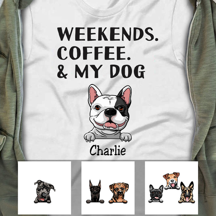 Personalized Weekends Coffee Dogs T Shirt OB223 29O57 1
