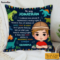 Personalized Gift For Grandson To My Grandson Dinosaur Theme Kid Pillow 30690 thumb 1