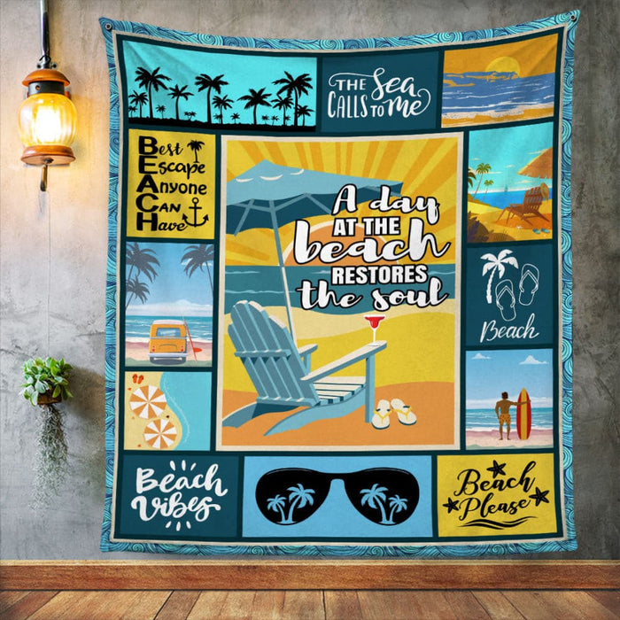 A Day At Beach Fleece Blanket JN261 30O53 1