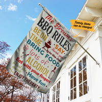 Personalized BBQ Rules Gardening Garden Flag JL61 95O34 thumb 1