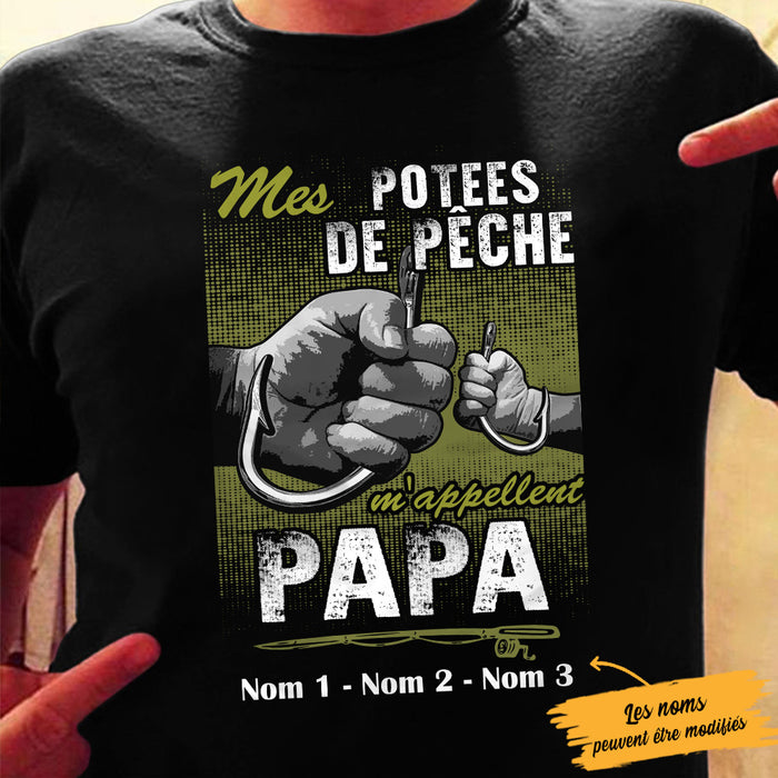 Personalized Dad Fishing  French Papa Pêche T Shirt AP94 26O53 1