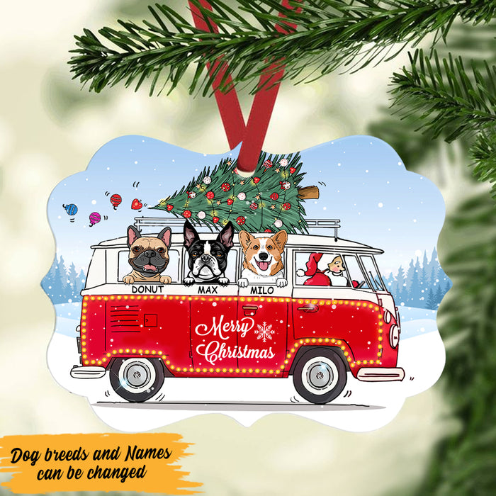 Personalized Red Truck Dog Christmas  MDF Ornament NB43 85O47 1