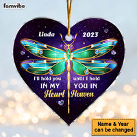 Personalized Memorial Gift Dragonfly Hold You In My Heart Heart Ornament 30073 thumb 1