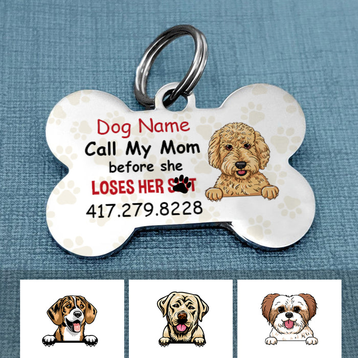 Personalized Dog Mom Bone Pet Tag NB92 30O34 1
