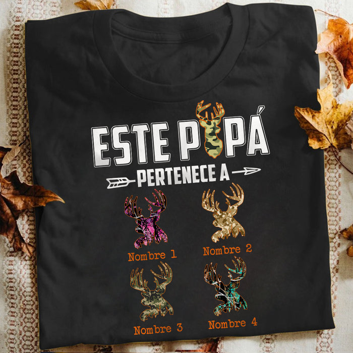 Personalized Hunting Dad Grandpa Papá Spanish T Shirt MY51 81O34 1