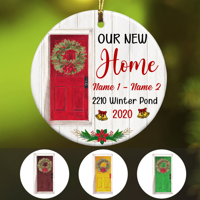 Personalized Red Door First Christmas New Home  Ornament OB264 81O34 1