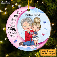 Personalized Gift For Granddaughter Love You To The Moon And Back Circle Ornament 30096 thumb 1