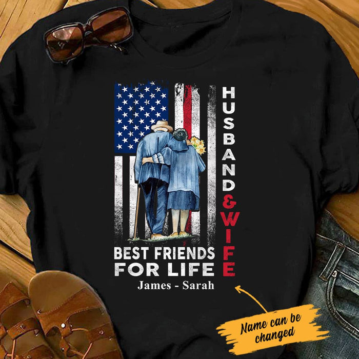 Personalized Husband & Wife Flag T Shirt JN192 81O34 1